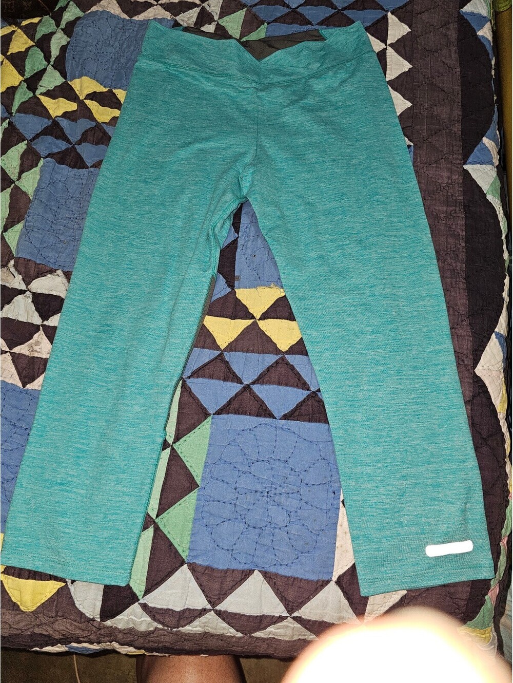 Cuddl Duds Sport Layer Women's Athletic Pants Medium Teal with Gray Mesh